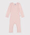 Babies' Long Cotton/Wool Bodysuit SALINE pink