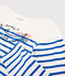Serge Bloch women's Breton top MARSHMALLOW white/PERSE blue
