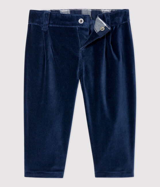 Babies' Velour Trousers SMOKING blue