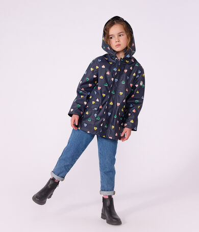 Children's heart print raincoat