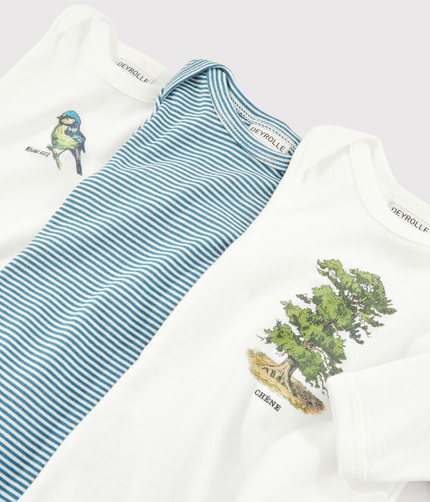 Petit Bateau x Deyrolle Baby Boys' Long-Sleeved Bodysuit - 3-Piece Set multicolor