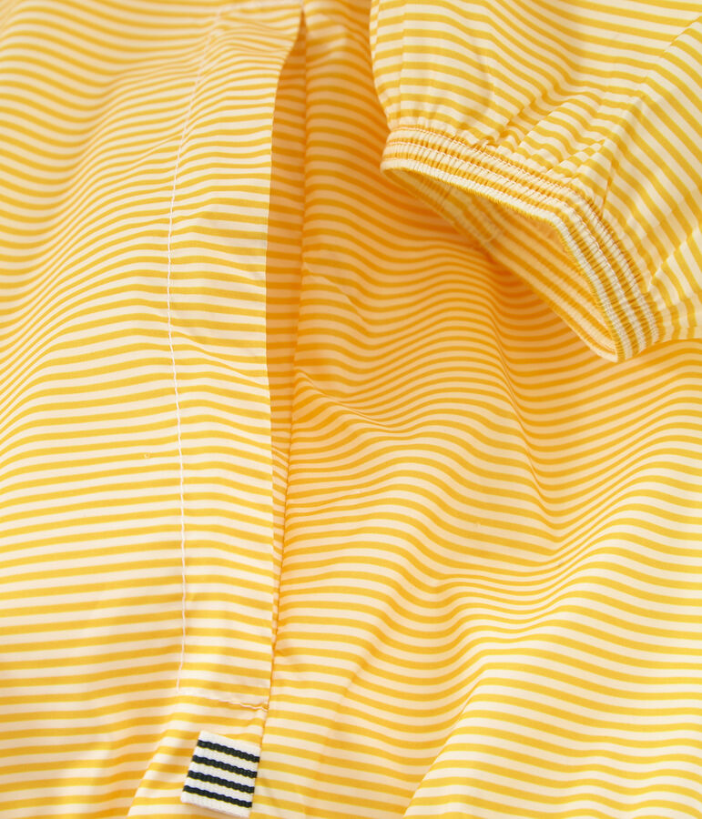 Unisex short windbreaker yellow/white