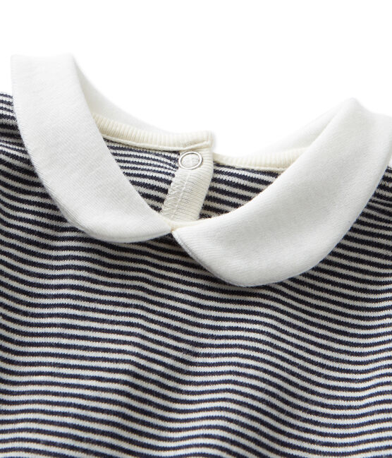 Baby girl's milleraies striped bodysuit SMOKING blue/COQUILLE beige