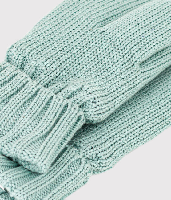 Unisex Fleece-Lined Knitted Mittens PAUL green
