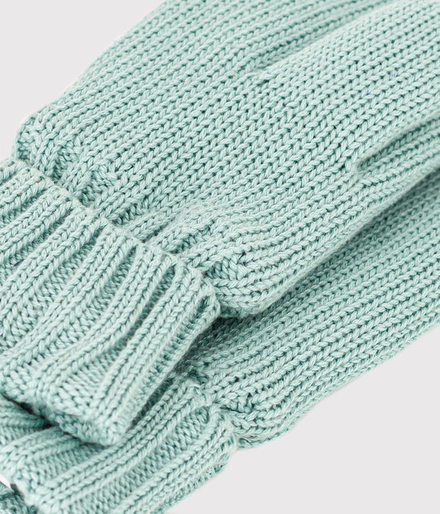 Unisex Fleece-Lined Knitted Mittens green
