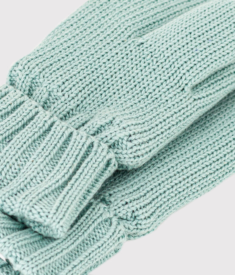 Unisex Fleece-Lined Knitted Mittens green