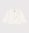 Babies' plain cotton cardigan MARSHMALLOW white