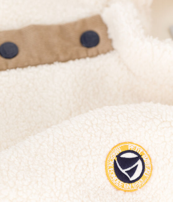 Babies' padded sherpa coat with a hood MILK /MULTICO