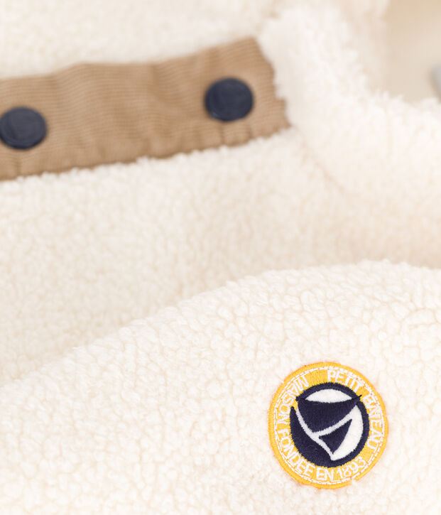 Babies' sherpa coat Ecru/multicolor