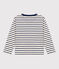 Boys' Long-Sleeved Cotton T-Shirt AVALANCHE white/MEDIEVAL