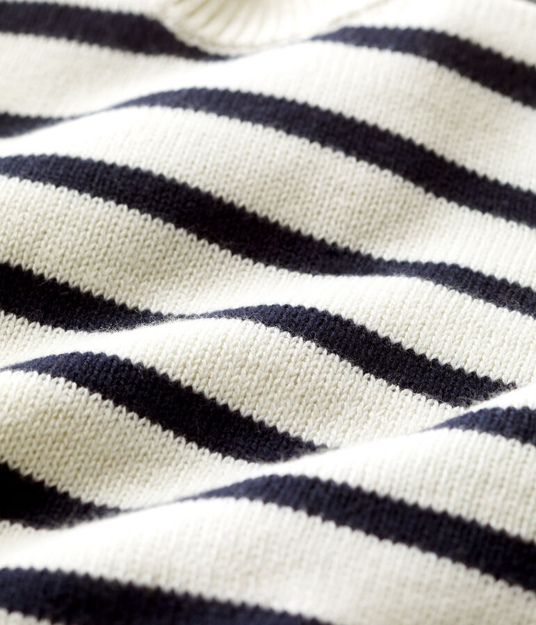 Babies' Wool/Cotton Jumper white/blue