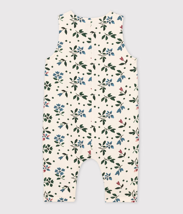 Babies' Patterned Fleece Jumpsuit Ecru/multicolor