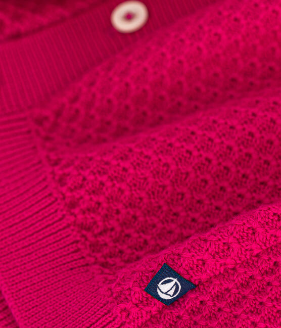 Babies' Knitted Cotton Cardigan DELHI pink