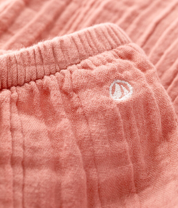 Babies' Organic Cotton Gauze Trousers pink