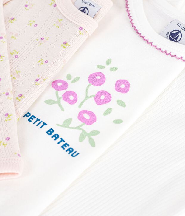 Lot de bodies manches longues en coton multicolor