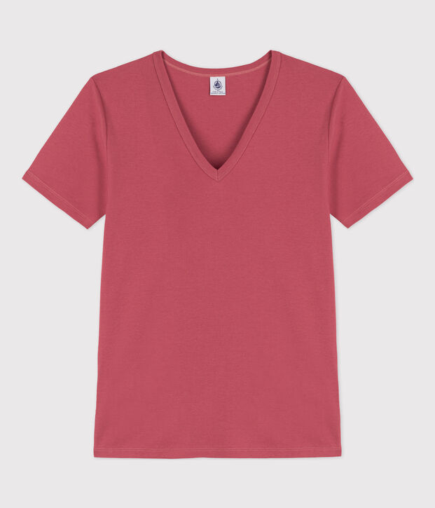 Women's Iconic Cotton V-Neck T-Shirt pink