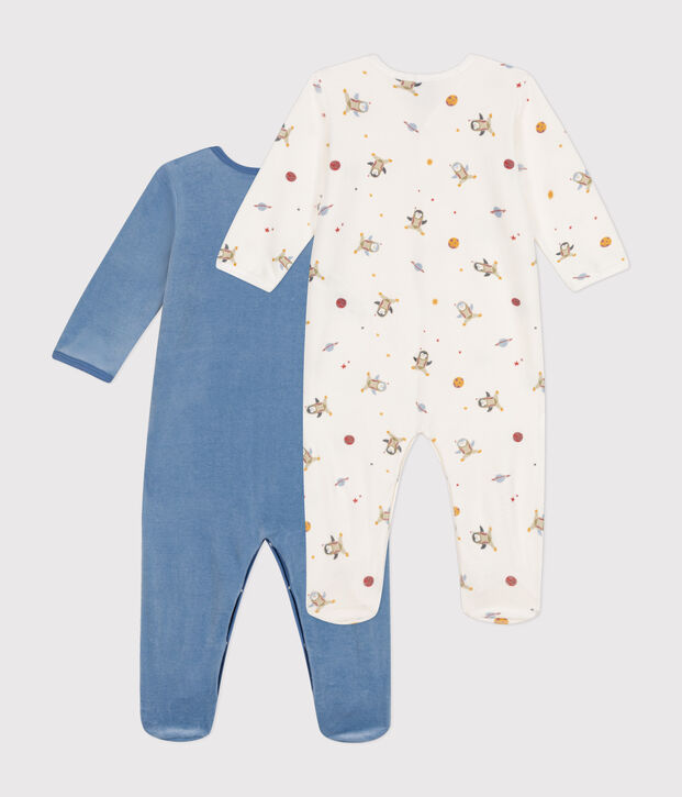 Babies' velour pyjamas - 2-pack multicolor