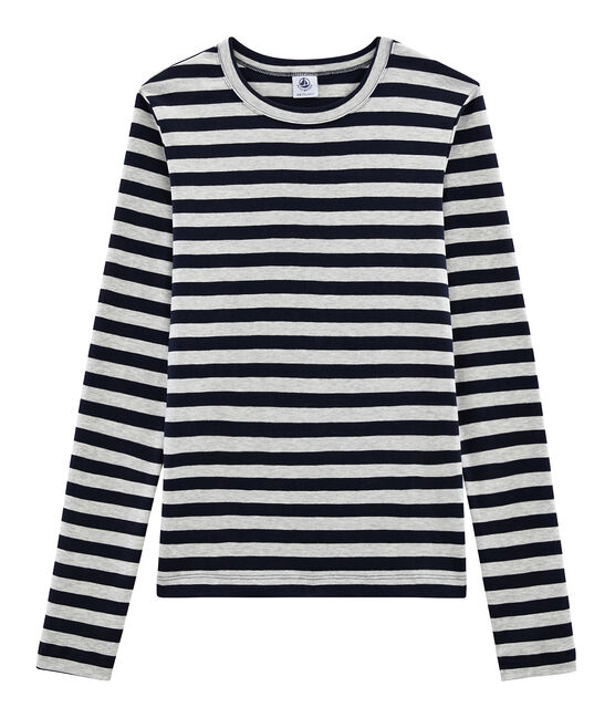 Women's Long-Sleeved Iconic T-Shirt SMOKING blue/BELUGA grey