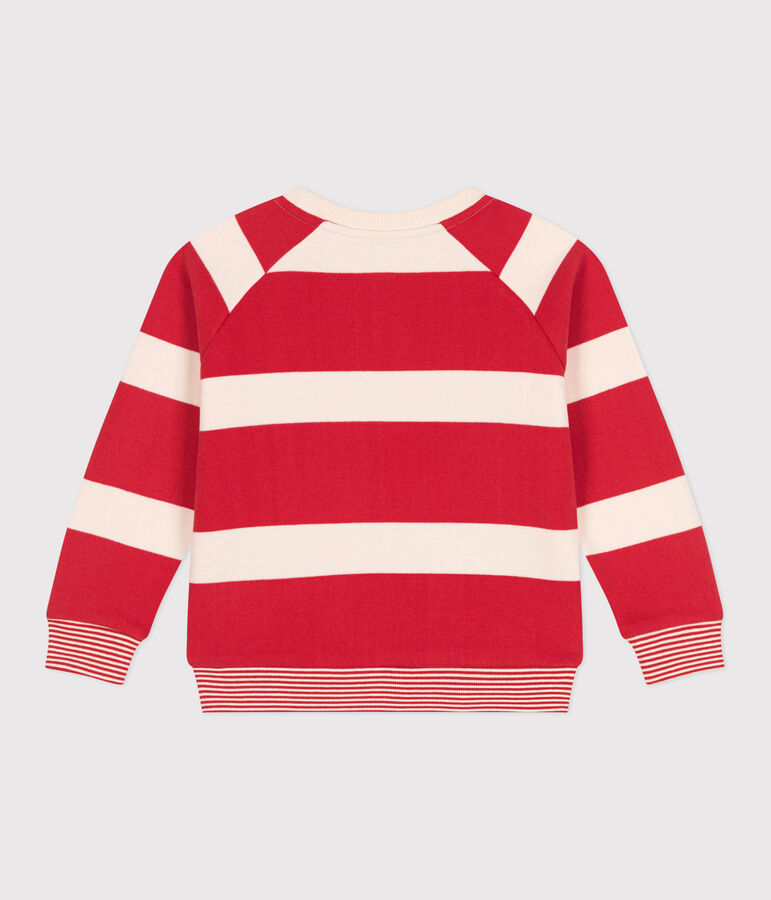 Children's unisex stripy cotton sweatshirt AURORA red/AVALANCHE