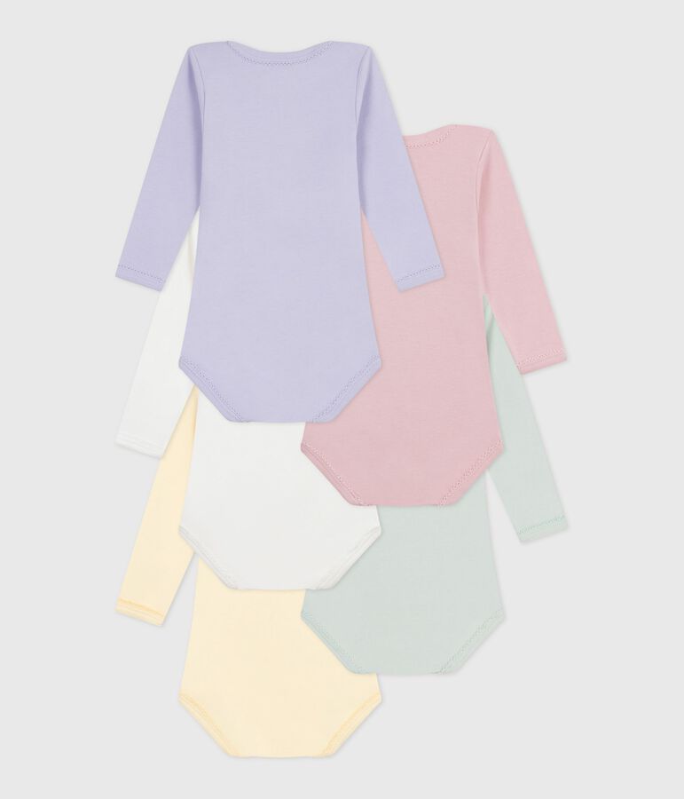 Pack of long-sleeved days of the week cotton bodies for babies multicolor