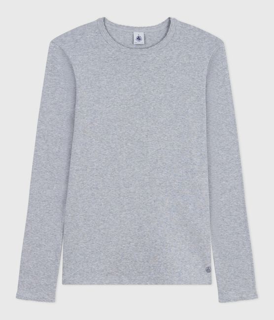 Women's Iconic long-sleeved cotton cocotte stitch T-shirt FUMEE CHINE grey
