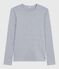 Women's Iconic long-sleeved cotton cocotte stitch T-shirt FUMEE CHINE grey