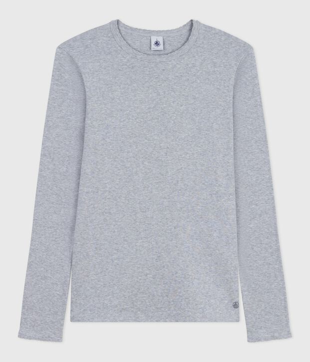 Women's Iconic long-sleeved cotton cocotte stitch T-shirt grey