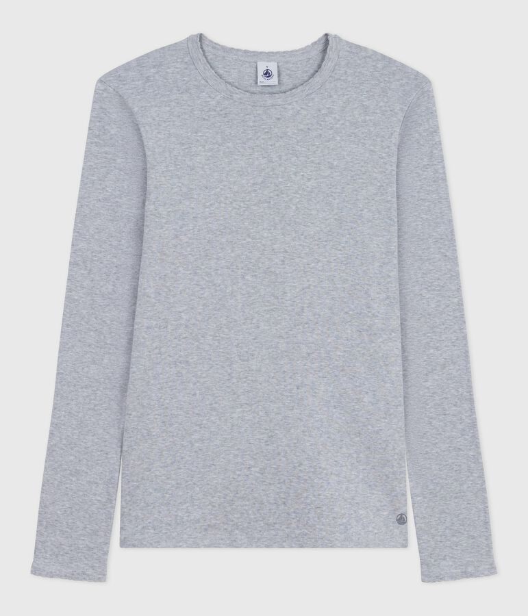 Women's Iconic long-sleeved cotton cocotte stitch T-shirt grey