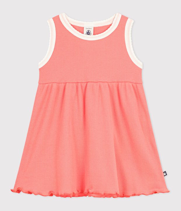 Babies' sleeveless plain cotton dress FLAMAND