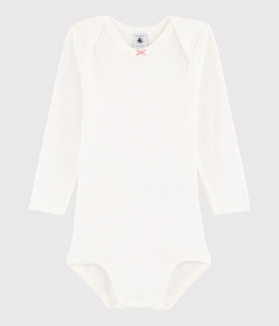 Baby Girls' Long-Sleeved Bodysuit MARSHMALLOW white