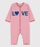 Babies' Footless Fleece Sleepsuit MARSHMALLOW white/TERKUIT red