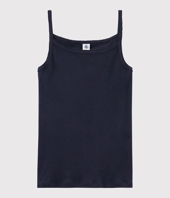 Women's Iconic Strappy Cotton Top SMOKING blue