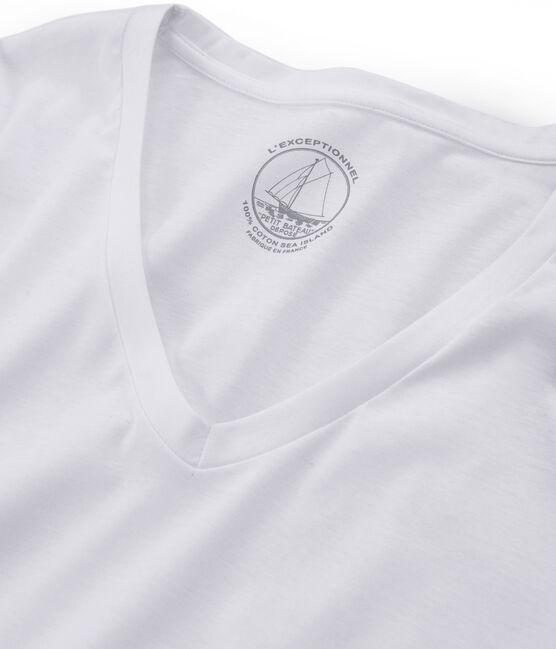 Women's long-sleeved sea island cotton t-shirt ECUME white