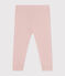 Babies' plain cotton leggings SALINE pink
