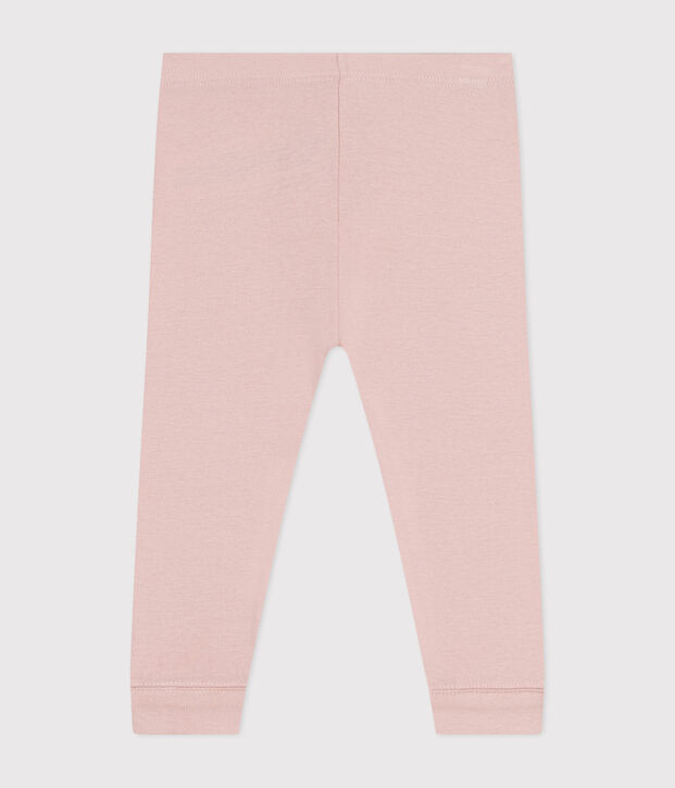 Babies' plain cotton leggings pink