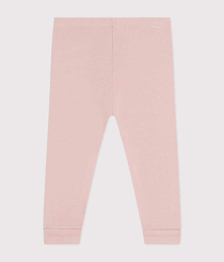 Babies' plain cotton leggings SALINE pink