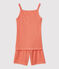 Girls' Plain Papaya Cotton and Tencel Short Pyjamas PAPAYE pink