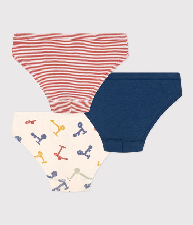 Children's Scooter Design Cotton Briefs - 3-Pack multicolor