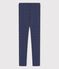 Girls' Elastane Jersey Leggings MEDIEVAL blue/MARSHMALLOW white
