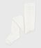 Babies' plain cotton jersey tights MARSHMALLOW white