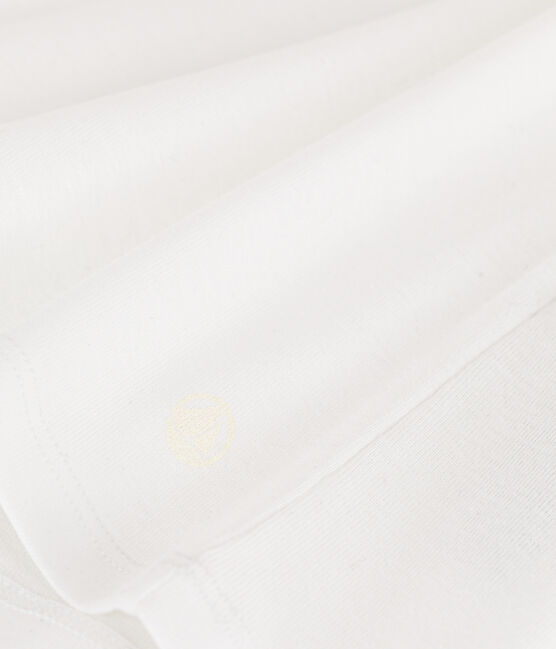 Women's short-sleeved rib knit Iconic Cocotte T-shirt ECUME white