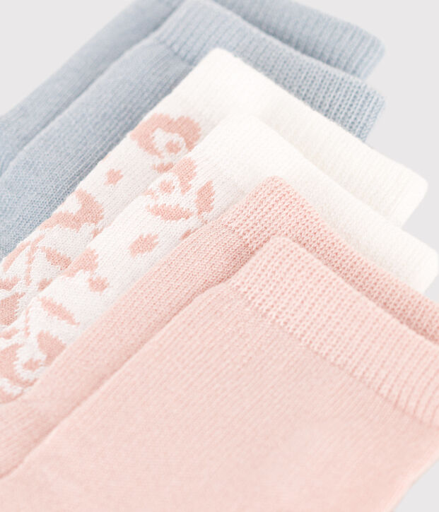 Babies' Floral Cotton Socks - 3-Pack multicolor