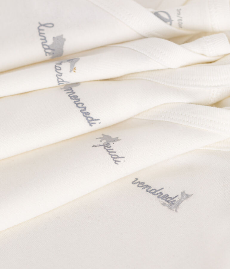 Babies' long-sleeved wrapover cotton bodysuits - 5-Pack multicolor