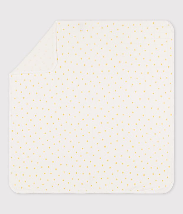 Babies' Organic Cotton Maternity Blanket white/yellow