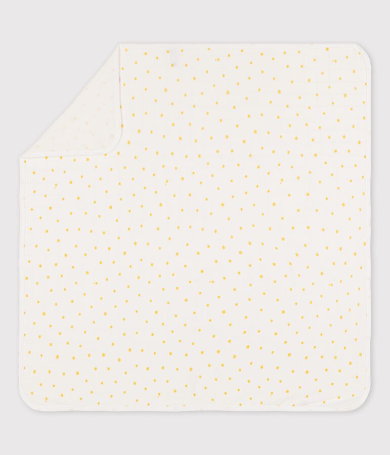 Babies' Organic Cotton Maternity Blanket MARSHMALLOW white/ORGE