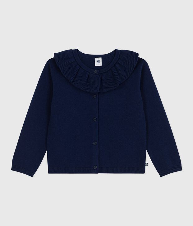 Children's plain wool and cotton cardigan SOIR