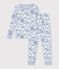 Children's snug-fitting printed cotton pyjamas blue/multicolor