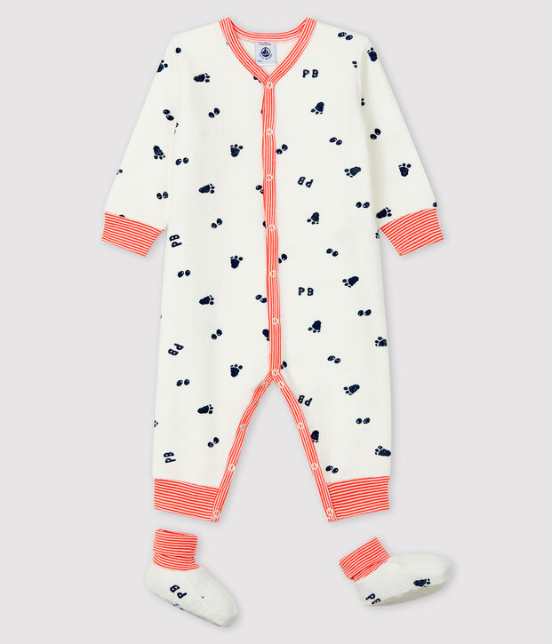 Babies' Terry Nightwear Set white/blue