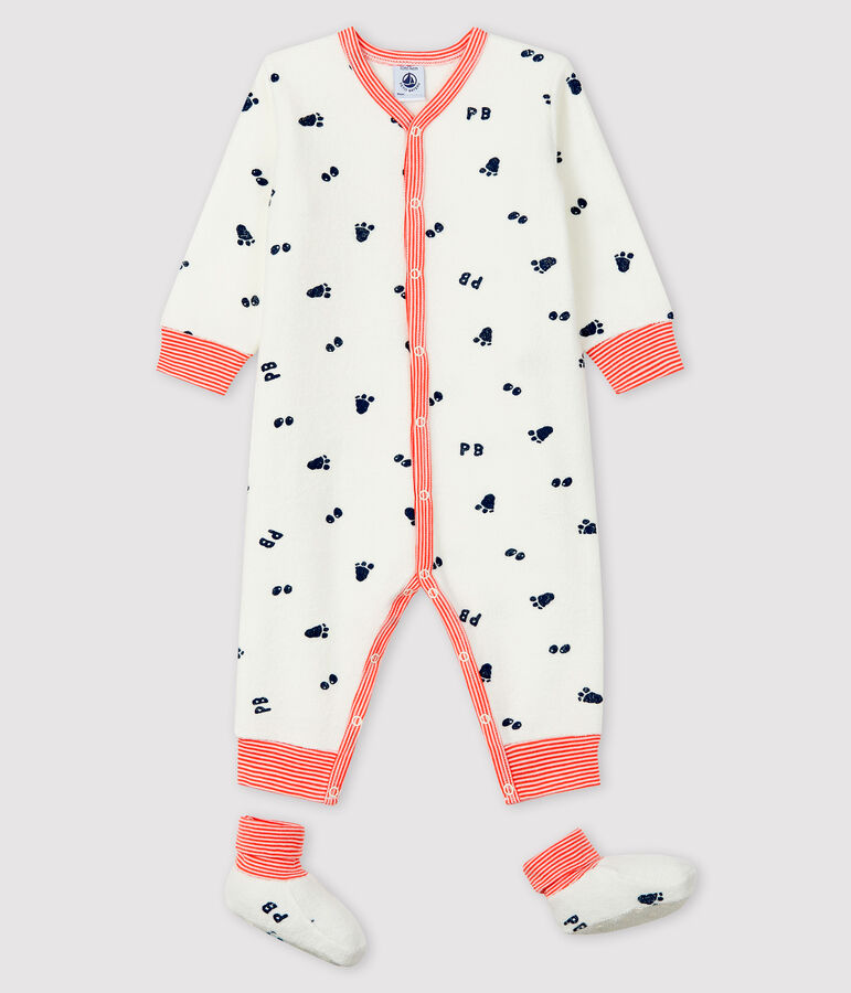 Babies' Terry Nightwear Set white/blue