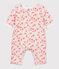Long Quilted Organic Cotton Tube Knit Baby Jumpsuit MARSHMALLOW white/MULTICO white
